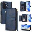 For Itel A60 / A60s Multi-Card Slots Zipper Wallet Leather Phone Case(Blue) - 1