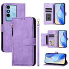 For Itel P38 Multi-Card Slots Zipper Wallet Leather Phone Case(Purple) - 1