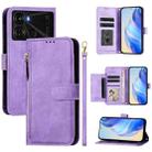 For Itel P40 Multi-Card Slots Zipper Wallet Leather Phone Case(Purple) - 1