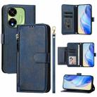 For Itel P55 5G Multi-Card Slots Zipper Wallet Leather Phone Case(Blue) - 1