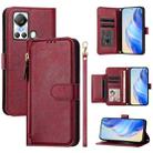 For Itel S18 / Vision 5 Multi-Card Slots Zipper Wallet Leather Phone Case(Dark Red) - 1