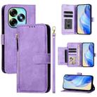 For Itel S23+ Multi-Card Slots Zipper Wallet Leather Phone Case(Purple) - 1