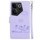 For Tecno Camon 20 Premier 5G Cute Cats RFID Leather Phone Case(Purple) - 3