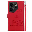 For Tecno Camon 20 Premier 5G Cute Cats RFID Leather Phone Case(Red) - 3