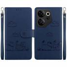 For Tecno Camon 20 Premier 5G Cute Cats RFID Leather Phone Case(Blue) - 1