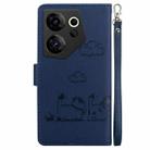 For Tecno Camon 20 Premier 5G Cute Cats RFID Leather Phone Case(Blue) - 3