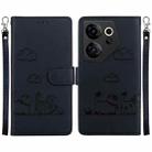 For Tecno Camon 20 Premier 5G Cute Cats RFID Leather Phone Case(Black) - 1