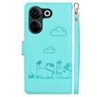 For Tecno Camon 20 Pro 4G / Camon 20 Cute Cats RFID Leather Phone Case(Green) - 3