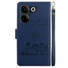 For Tecno Camon 20 Pro 4G / Camon 20 Cute Cats RFID Leather Phone Case(Blue) - 3