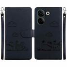 For Tecno Camon 20 Pro 4G / Camon 20 Cute Cats RFID Leather Phone Case(Black) - 1