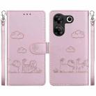 For Tecno Camon 20 Pro 5G Cute Cats RFID Leather Phone Case(Rose Gold) - 1