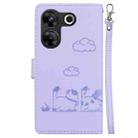 For Tecno Camon 20 Pro 5G Cute Cats RFID Leather Phone Case(Purple) - 3