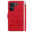 For Tecno Camon 20 Pro 5G Cute Cats RFID Leather Phone Case(Red) - 3