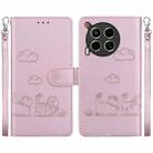 For Tecno Camon 30 5G / 4G Cute Cats RFID Leather Phone Case(Rose Gold) - 1