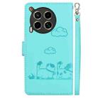 For Tecno Camon 30 5G / 4G Cute Cats RFID Leather Phone Case(Green) - 3