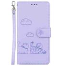 For Tecno Camon 30 5G / 4G Cute Cats RFID Leather Phone Case(Purple) - 2