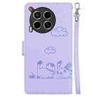 For Tecno Camon 30 5G / 4G Cute Cats RFID Leather Phone Case(Purple) - 3