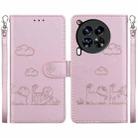 For Tecno Camon 30 Premier 5G Cute Cats RFID Leather Phone Case(Rose Gold) - 1