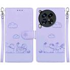 For Tecno Camon 30 Premier 5G Cute Cats RFID Leather Phone Case(Purple) - 1