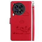 For Tecno Camon 30 Premier 5G Cute Cats RFID Leather Phone Case(Red) - 3