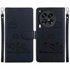 For Tecno Camon 30 Premier 5G Cute Cats RFID Leather Phone Case(Black) - 1