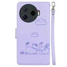 For Tecno Camon 30 Pro 5G Cute Cats RFID Leather Phone Case(Purple) - 3