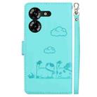 For Tecno Pova 5 Cute Cats RFID Leather Phone Case(Green) - 3