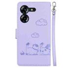 For Tecno Pova 5 Cute Cats RFID Leather Phone Case(Purple) - 3