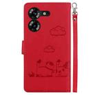 For Tecno Pova 5 Cute Cats RFID Leather Phone Case(Red) - 3