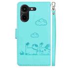 For Tecno Pova 5 Pro Cute Cats RFID Leather Phone Case(Green) - 3