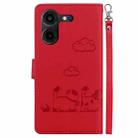 For Tecno Pova 5 Pro Cute Cats RFID Leather Phone Case(Red) - 3