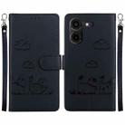 For Tecno Pova 5 Pro Cute Cats RFID Leather Phone Case(Black) - 1