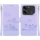 For Tecno Pova 6 5G / Pova 6 Pro 5G Cute Cats RFID Leather Phone Case(Purple) - 1