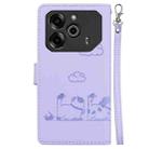 For Tecno Pova 6 5G / Pova 6 Pro 5G Cute Cats RFID Leather Phone Case(Purple) - 3