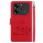 For Tecno Pova 6 5G / Pova 6 Pro 5G Cute Cats RFID Leather Phone Case(Red) - 3