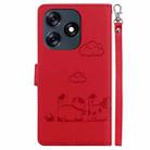 For Tecno Spark 10 4G / Spark 10C Cute Cats RFID Leather Phone Case(Red) - 3