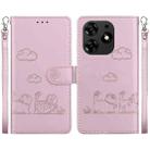 For Tecno Spark 10 Pro Cute Cats RFID Leather Phone Case(Rose Gold) - 1