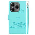 For Tecno Spark 20 Pro Cute Cats RFID Leather Phone Case(Green) - 3