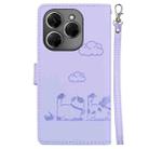 For Tecno Spark 20 Pro Cute Cats RFID Leather Phone Case(Purple) - 3