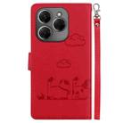 For Tecno Spark 20 Pro Cute Cats RFID Leather Phone Case(Red) - 3