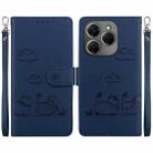 For Tecno Spark 20 Pro Cute Cats RFID Leather Phone Case(Blue) - 1