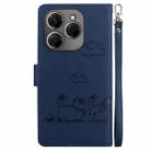 For Tecno Spark 20 Pro Cute Cats RFID Leather Phone Case(Blue) - 3