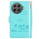 For Tecno Spark 20 Pro+ 4G Cute Cats RFID Leather Phone Case(Green) - 3