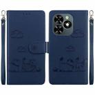 For Tecno Spark Go 2024 / 20 / 20C Cute Cats RFID Leather Phone Case(Blue) - 1