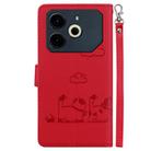 For Tecno Pova 6 Neo Cute Cats RFID Leather Phone Case(Red) - 3