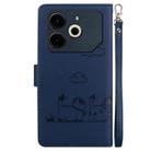 For Tecno Pova 6 Neo Cute Cats RFID Leather Phone Case(Blue) - 3