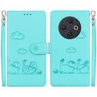 For Tecno Spark 30C Cute Cats RFID Leather Phone Case(Green) - 1