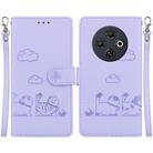 For Tecno Spark 30C Cute Cats RFID Leather Phone Case(Purple) - 1