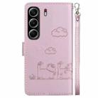 For Tecno Camon 40 Cute Cats RFID Leather Phone Case(Rose Gold) - 3