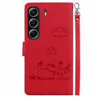 For Tecno Camon 40 Cute Cats RFID Leather Phone Case(Red) - 3